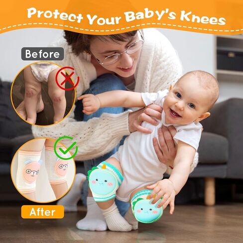 6 أزواج من وسادات ركبة الأطفال للزحف وتنفس الزحف للركبة للأطفال الصغار لتدفئة الساق من عمر 0 ​​إلى 3 سنوات للأولاد والبنات in Kuwait