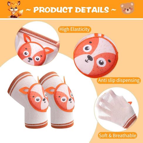 6 أزواج من وسادات ركبة الأطفال للزحف وتنفس الزحف للركبة للأطفال الصغار لتدفئة الساق من عمر 0 ​​إلى 3 سنوات للأولاد والبنات in Kuwait