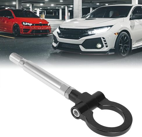 X AUTOHAUX Black Aluminum Alloy Front Bumper Trailer Ring Eye Towing Tow Hook Screw for Subaru Impreza WRX BRZ in Saudi Arabia
