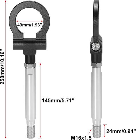 X AUTOHAUX Black Aluminum Alloy Front Bumper Trailer Ring Eye Towing Tow Hook Screw for Subaru Impreza WRX BRZ in Saudi Arabia
