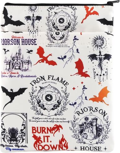 Romantasy Dragons Book Sleeve Riorson House Gifts Burn It Down Xaden Riorson Gifts Dragon Lover Book Cover (Iron all) in Saudi Arabia