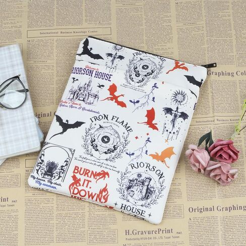 Romantasy Dragons Book Sleeve Riorson House Gifts Burn It Down Xaden Riorson Gifts Dragon Lover Book Cover (Iron all) in Saudi Arabia