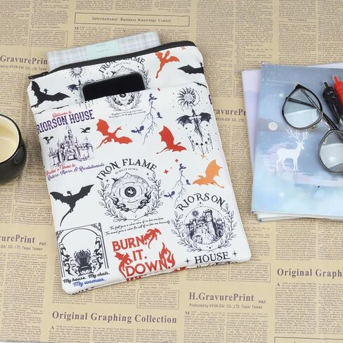 Romantasy Dragons Book Sleeve Riorson House Gifts Burn It Down Xaden Riorson Gifts Dragon Lover Book Cover (Iron all) in Saudi Arabia