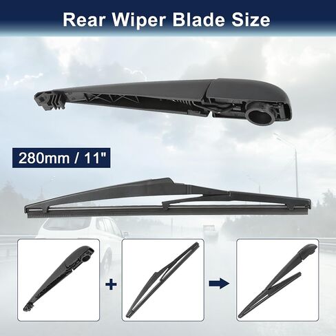 X AUTOHAUX Rear Windshield Wiper Blade Arm Set for Toyota Matrix 2009-2014 - 280mm 11 Inch in Saudi Arabia
