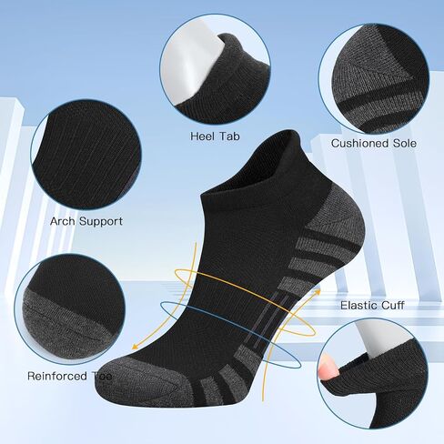 Men’s Athletic Socks Ankle Socks Cushioned Breathable Low Cut Tab Sports Running Socks for Women and Men in Saudi Arabia