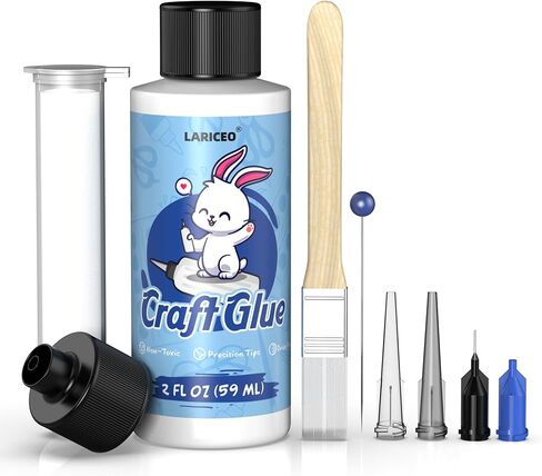 2oz Craft Glue & Precision Tips, Strong Tacky Glue, Craft Glue Bottles with Fine Tip, Craft Glue Quick Dry Clear, Fabric Glue Permanent for Paper Crafting Scrapbooking/Card Making/Etc in Kuwait