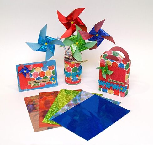 Grafix FUNKY 12X12 HOLOGRAPHIC ADHESIVE FILM-ASSORTED PACK OF 25 SHEETS, Colors may vary in Kuwait