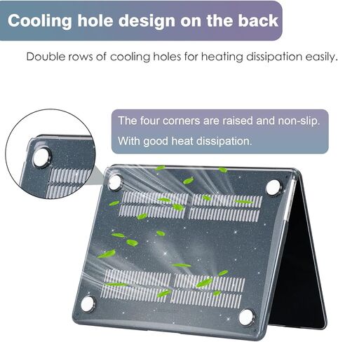 doeboe متوافق مع حافظة MacBook Air M2 مقاس 13.6 بوصة، لإصدار 2022 M2 A2681 فقط، هيكل صلب واقٍ شفاف مع غطاء لوحة مفاتيح وواقي شاشة ومحولين من النوع C إلى USB 3.0 أسود لامع in Kuwait