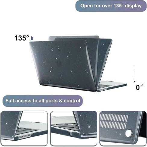 doeboe متوافق مع حافظة MacBook Air M2 مقاس 13.6 بوصة، لإصدار 2022 M2 A2681 فقط، هيكل صلب واقٍ شفاف مع غطاء لوحة مفاتيح وواقي شاشة ومحولين من النوع C إلى USB 3.0 أسود لامع in Kuwait