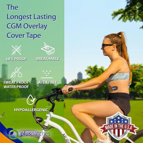 CGM Cover Tape (10pk) for Dexcom G6 - Adhesive Patches, Waterproof Strong Hold and Snug Fit for Diabetes Glucose Monitor | 10-14 Day Sensitive Skin Protection | USA (Black) in Saudi Arabia