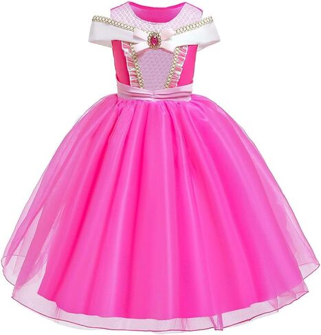 HIHCBF Girls Sleeping Beauty Costume Princess Birthday Christmas Party Halloween Carnival Fancy Dress Up (w/Accessories) in Saudi Arabia