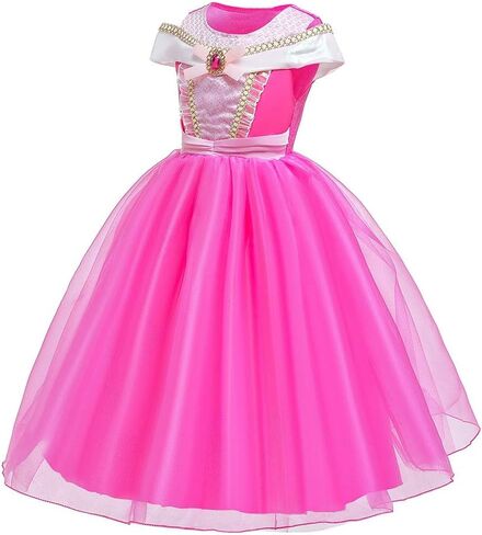 HIHCBF Girls Sleeping Beauty Costume Princess Birthday Christmas Party Halloween Carnival Fancy Dress Up (w/Accessories) in Saudi Arabia