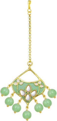 I Jewels 18k Gold Plated Indian Wedding Bollywood Kundan Meenakari Necklace Jewelry Set for Women in Kuwait