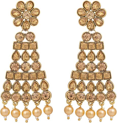 Aheli Ethnic Bollywood Faux Pearl Necklace Earrings Maang Tikka Indian Jewelry Set for Women in Saudi Arabia