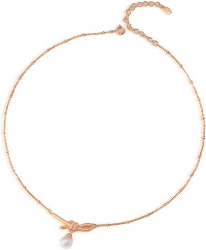 Pearl Necklace for Women, Real 925 Sterling Silver with 18K Gold Plate Necklace in Saudi Arabia