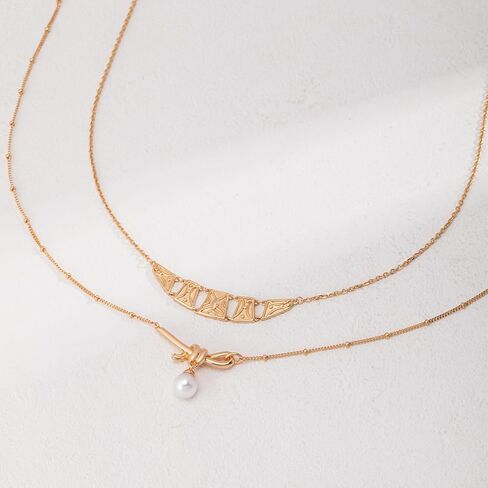 Pearl Necklace for Women, Real 925 Sterling Silver with 18K Gold Plate Necklace in Kuwait