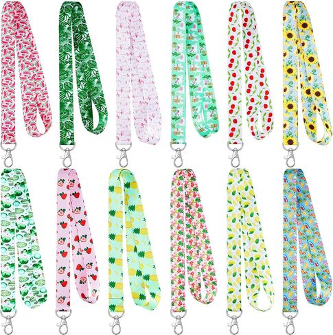 12 Pcs Seasonal Holiday Lanyards for ID Badges, Summer Neck Tag Name Badge Lanyards with Swivel Hooks for Keys Kids in Saudi Arabia