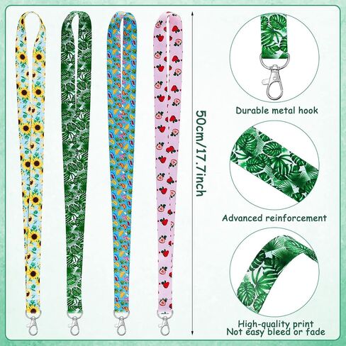 12 Pcs Seasonal Holiday Lanyards for ID Badges, Summer Neck Tag Name Badge Lanyards with Swivel Hooks for Keys Kids in Saudi Arabia