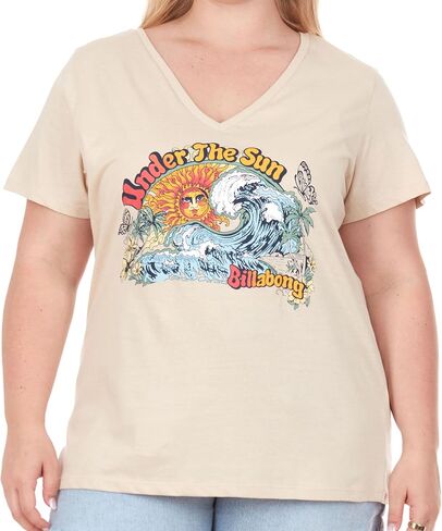 Billabong Plus Size Graphic Tees for Women - V Neck Womens Plus Size T Shirts, Oversized Plus Size Summer Tops for Women in Saudi Arabia