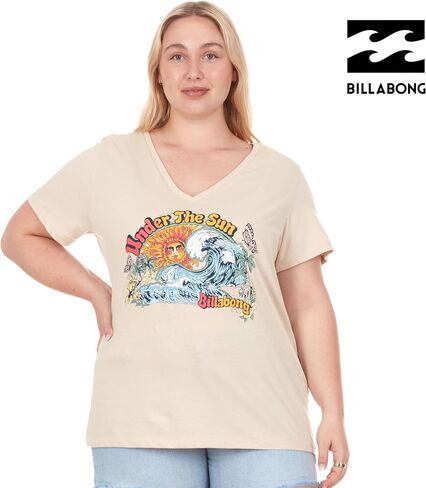 Billabong Plus Size Graphic Tees for Women - V Neck Womens Plus Size T Shirts, Oversized Plus Size Summer Tops for Women in Saudi Arabia