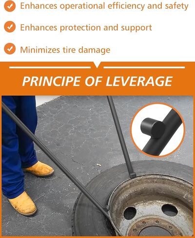 2 Pack Semi Tire Changing Tools, Heavy Duty Steel Tire Bars for Semi Tires, Tire Tools for Semi Truck Helps Change Tubeless Tires Quickly, Tire Irons for Trucks, Pickups and More in Saudi Arabia