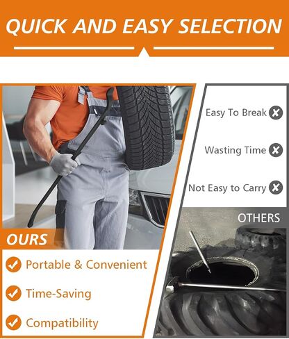 2 Pack Semi Tire Changing Tools, Heavy Duty Steel Tire Bars for Semi Tires, Tire Tools for Semi Truck Helps Change Tubeless Tires Quickly, Tire Irons for Trucks, Pickups and More in Saudi Arabia