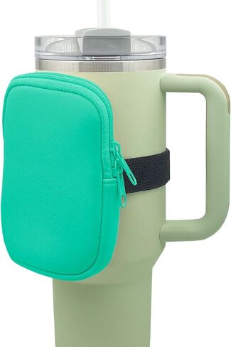 Water Bottle Pouch for Stanley Quencher Adventure 40oz & Stanley IceFlow 20oz 30oz, Stanley Cup Bag for Women Stanley Tumbler Pocket for Gym, Walking, Running, Sports Accessories (Grey) in Saudi Arabia