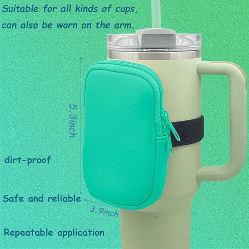 Water Bottle Pouch for Stanley Quencher Adventure 40oz & Stanley IceFlow 20oz 30oz, Stanley Cup Bag for Women Stanley Tumbler Pocket for Gym, Walking, Running, Sports Accessories (Grey) in Saudi Arabia