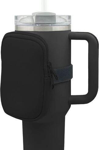 Water Bottle Pouch for Stanley Quencher Adventure 40oz & Stanley IceFlow 20oz 30oz, Stanley Cup Bag for Women Stanley Tumbler Pocket for Gym, Walking, Running, Sports Accessories (Grey) in Saudi Arabia