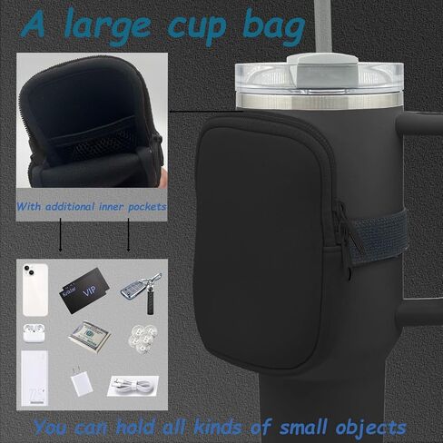 Water Bottle Pouch for Stanley Quencher Adventure 40oz & Stanley IceFlow 20oz 30oz, Stanley Cup Bag for Women Stanley Tumbler Pocket for Gym, Walking, Running, Sports Accessories (Grey) in Saudi Arabia