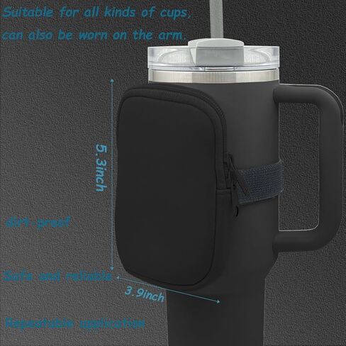 Water Bottle Pouch for Stanley Quencher Adventure 40oz & Stanley IceFlow 20oz 30oz, Stanley Cup Bag for Women Stanley Tumbler Pocket for Gym, Walking, Running, Sports Accessories (Grey) in Saudi Arabia