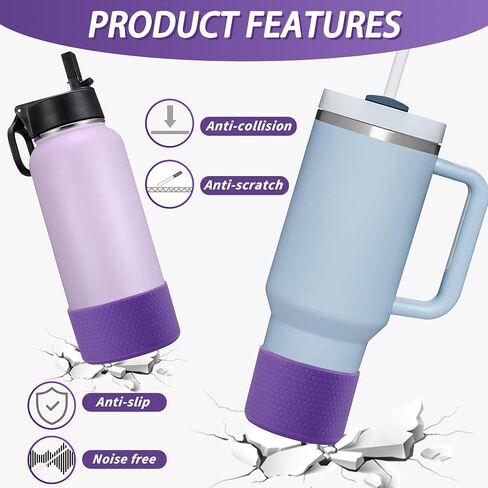 Vmini Tumbler/Bottle Boot, Compatible with Stanley, Hydro Flask and More Watter Bottles, Anti-Slip Bottom Silicone Sleeve Cover with Honeycomb Texture, 12-40 oz in Saudi Arabia
