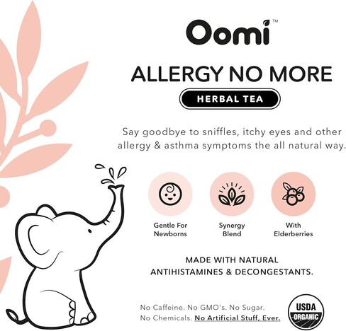 Baby & Kids Natural Allergy Relief & Sinus Relief Herbal Tea USDA ORGANIC - 30 Servings in Saudi Arabia