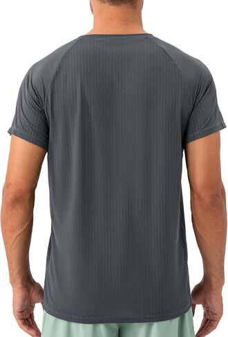 قمصان رياضية للرجال من Yuerlian للتمارين الرياضية ماصة للرطوبة وأكمام قصيرة شبكية in Kuwait