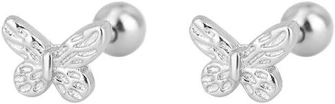 Butterfly Earrings for Women and Girls Zircon Butterfly Stud Earrings Silver Hypoallergenic Screw Back Cute Butterfly Stud Earrings Minimalist Geometric Jewelry Valentine Gifts in Saudi Arabia