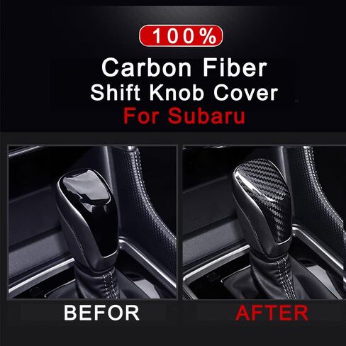 Real Carbon Fiber Gear Shift Knob Cover Trim for Subaru Forester 2019-2023, Crosstrek 2018-2023,Outback 2021-2023,Impreza 2018-2023,WRX 2022 Subaru Accessories (TOP Cover,Black) in Saudi Arabia