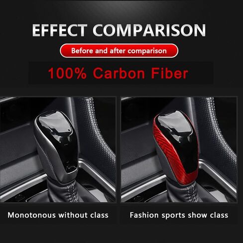 Real Carbon Fiber Gear Shift Knob Cover Trim for Subaru Forester 2019-2023, Crosstrek 2018-2023,Outback 2021-2023,Impreza 2018-2023,WRX 2022 Subaru Accessories (TOP Cover,Black) in Saudi Arabia