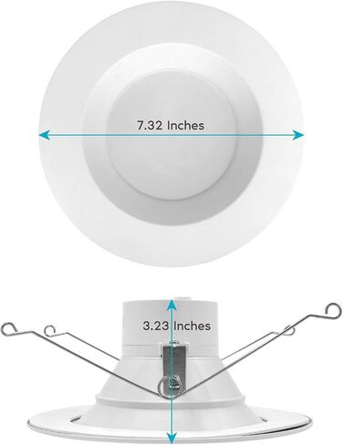 LUXRITE 5/6 Inch LED Recessed Retrofit Downlight, 14W=90W, CCT Color Selectable 2700K | 3000K | 3500K | 4000K | 5000K, Dimmable Can Light, 1100 Lumens, Wet Rated, Energy Star, Smooth Trim (4 Pack) in Saudi Arabia