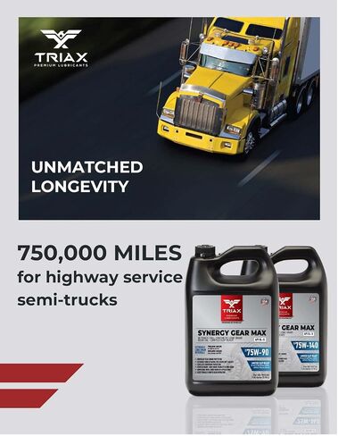 TRIAX Synergy Gear MAX 75W-140 GL-5, PAO Synthetic Long-Drain Axle, Differential Extreme Pressure Oil, Limited Slip Ready, 750,000 Mile Rating on Highway (1 Gal) in Saudi Arabia
