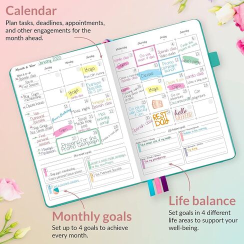 GoGirl Planner and Organizer for Women – Compact Size Weekly Planner, Goals Journal & Agenda to Improve Time Management, Productivity & Live Happier. Undated – Start Anytime, Lasts 1 Year – Rose Gold in Saudi Arabia