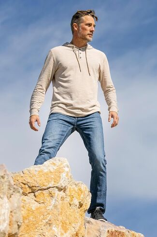 Legendary Whitetails mens Legendary Outdoors Hooded Pullover Slub Knit Performance Henley in Saudi Arabia