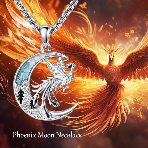 Owl/Horse/Phoenix/Highland Cow/Dinosaur Gifts for Women 925 Sterling Silver Crescent Moon Pendant Jewelry in Saudi Arabia