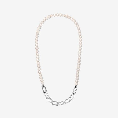 Pandora Treated Freshwater Cultured Pearl Necklace - Great Gift for Her - Stunning Women's Jewelry - Sterling Silver & Freshwater Pearls - 17.7", With Gift Box in Saudi Arabia