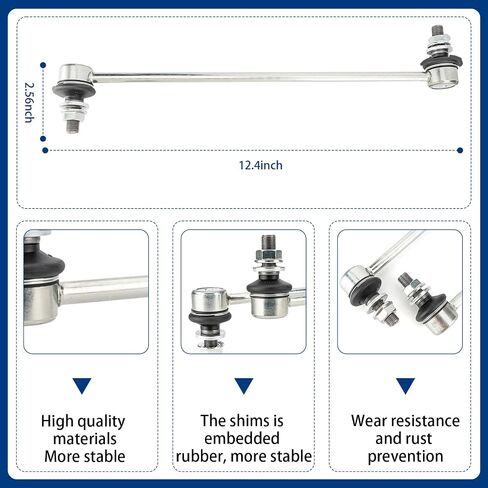 K80631 Sway Bar Link وصلة نهاية المثبت الأمامي تناسب شيفروليه سيلفرادو 1500 1999-2007، شيفروليه سيلفرادو 2500 1999-2004، شيفروليه سيلفرادو 3500 2001-2005، كاديلاك إسكاليد ESV/EXT 2003-2006 in Kuwait