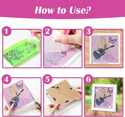 مجموعات الطلاء الماسي 5D للمغني الشهير مع إطار DIY، طلاء جوهرة كامل الحفر بالأرقام، ألبوم الحرف الفنية، مجموعة Merch، هدية ديكور جدار المنزل لمحبي الموسيقى، مشجعي TS، البالغين، الأطفال، المبتدئين، النساء، الفتيات in Kuwait