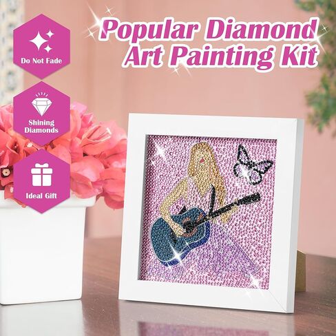 مجموعات الطلاء الماسي 5D للمغني الشهير مع إطار DIY، طلاء جوهرة كامل الحفر بالأرقام، ألبوم الحرف الفنية، مجموعة Merch، هدية ديكور جدار المنزل لمحبي الموسيقى، مشجعي TS، البالغين، الأطفال، المبتدئين، النساء، الفتيات in Kuwait