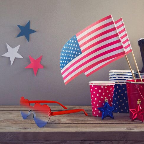 10 Pack Patriotic Sunglasses 4th of July Decorations Heart Sunglasses 4th of July Accessories Heart Shaped Sunglasses Independence Day Party Favor for Women Men in Saudi Arabia