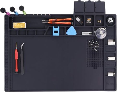 Premium Heat Resistant 932°F Blue Magnetic Repair Work Mat Large Silicone Soldering Mat for Soldering, Electronics, Computer Cellphone Repair, BGA Soldering Gun Iron Workbench Protection in Saudi Arabia