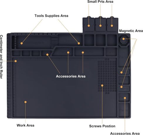 Premium Heat Resistant 932°F Blue Magnetic Repair Work Mat Large Silicone Soldering Mat for Soldering, Electronics, Computer Cellphone Repair, BGA Soldering Gun Iron Workbench Protection in Saudi Arabia