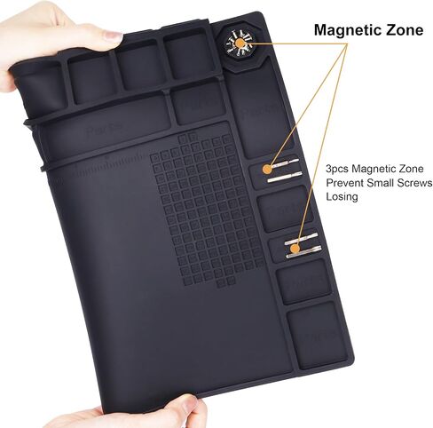 Premium Heat Resistant 932°F Blue Magnetic Repair Work Mat Large Silicone Soldering Mat for Soldering, Electronics, Computer Cellphone Repair, BGA Soldering Gun Iron Workbench Protection in Saudi Arabia
